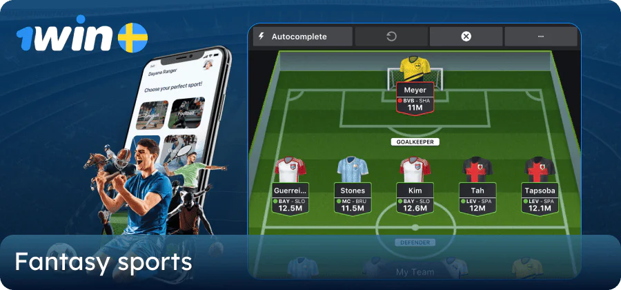 Fantasy sports for betting at 1win in Sweden