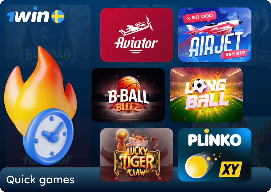 Instant games at 1win online casino in Sweden