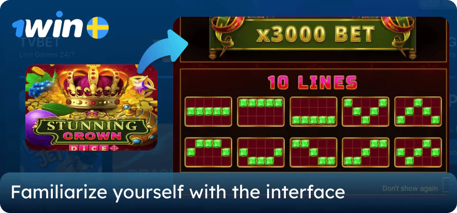 Familiarize yourself with the interface and game rules on the 1win website