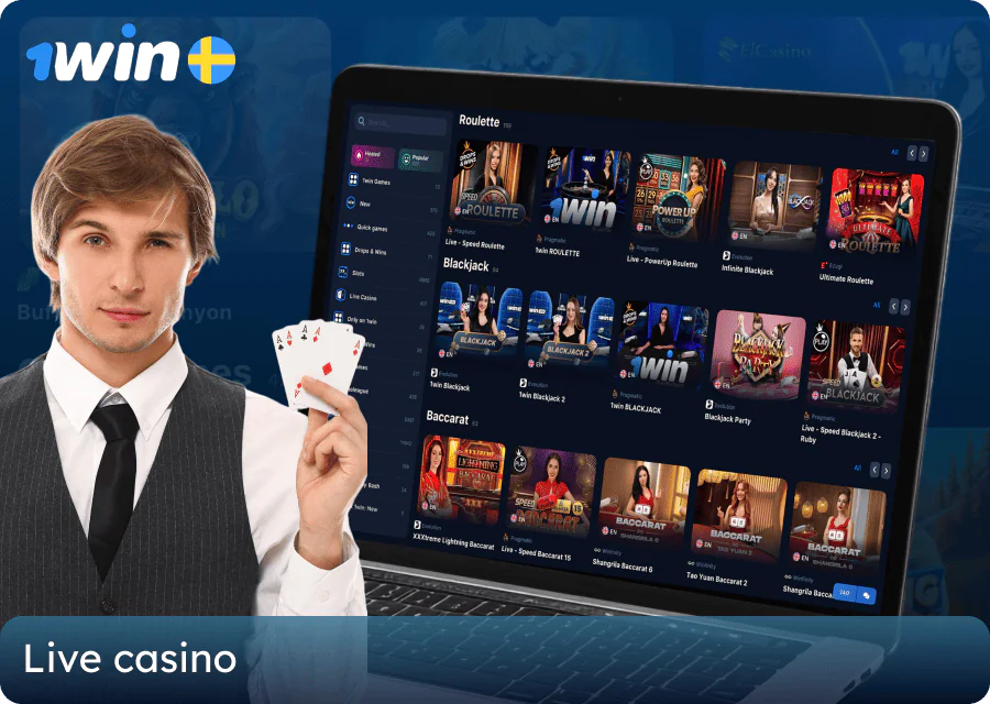 Live casino games at 1win in Sweden