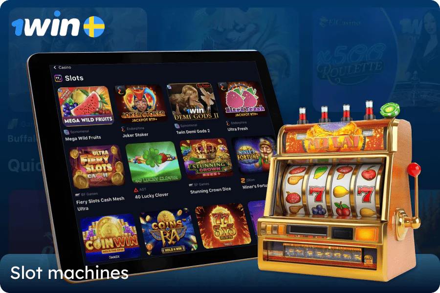 Large selection of slot machines at 1win in Sweden